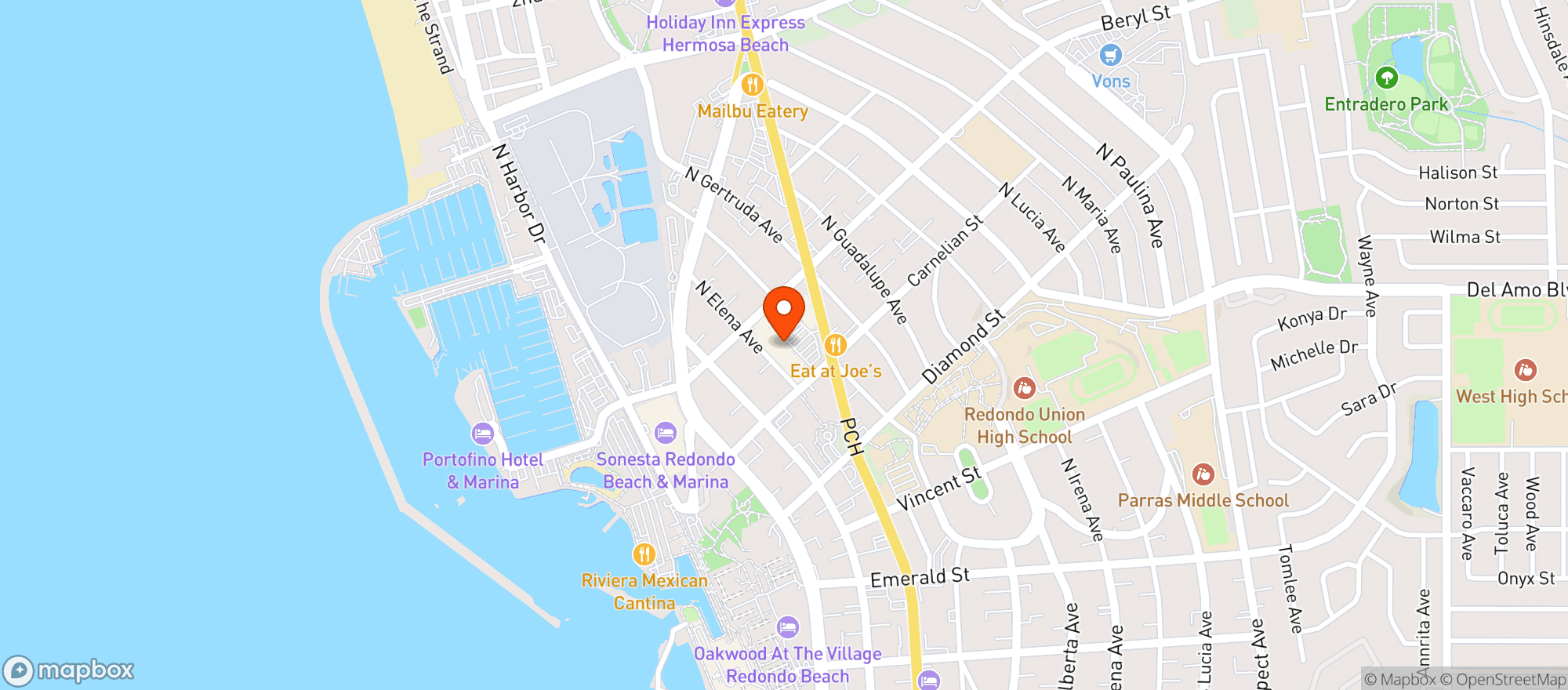 Map showing Whole Foods Market - Redondo Beach