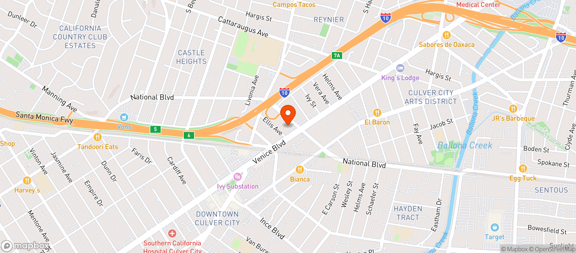 Map showing Vena Market - Los Angeles