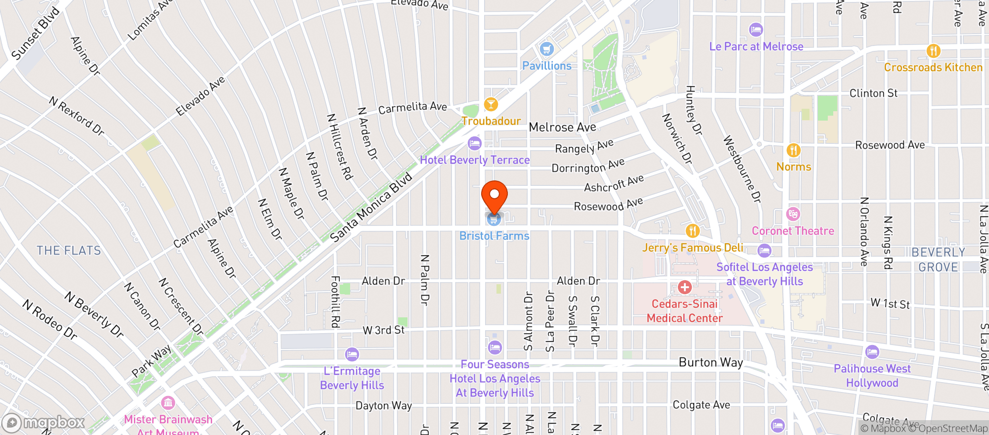 Map showing Bristol Farms