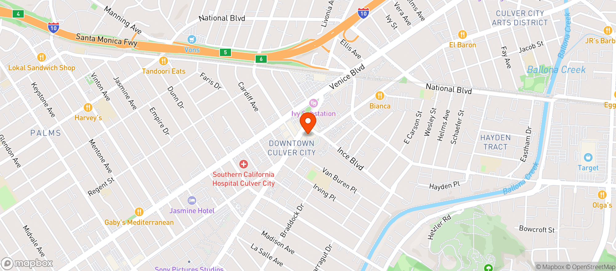 Map showing Erewhon - Culver City
