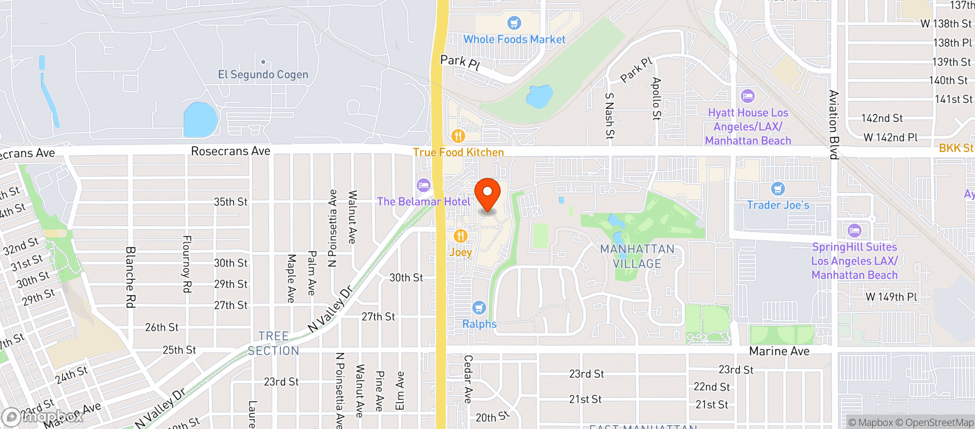 Map showing Joey Manhattan Beach