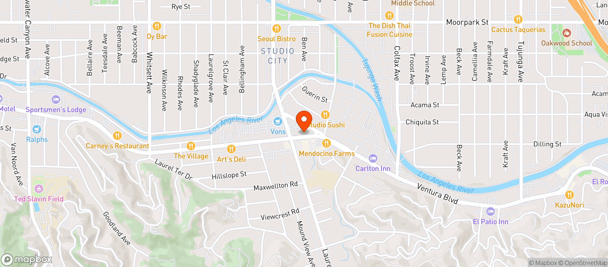Map showing Vintage Wine + Eats