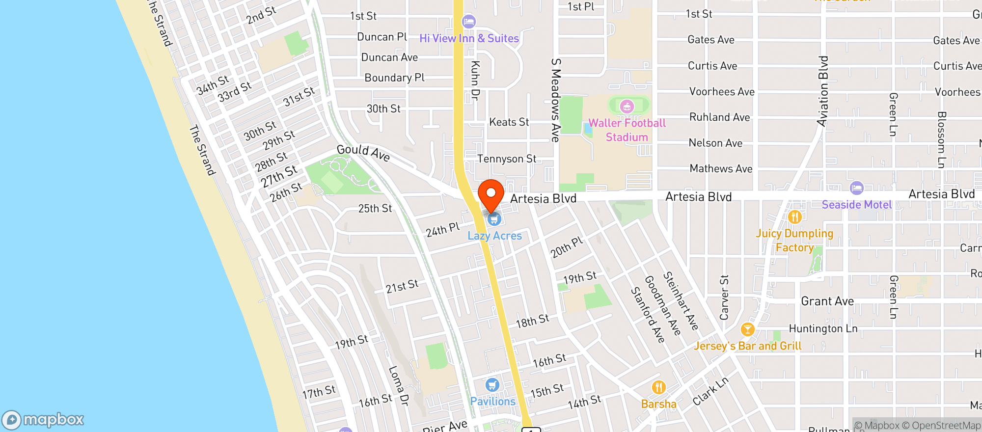 Map showing Lazy Acres Natural Market