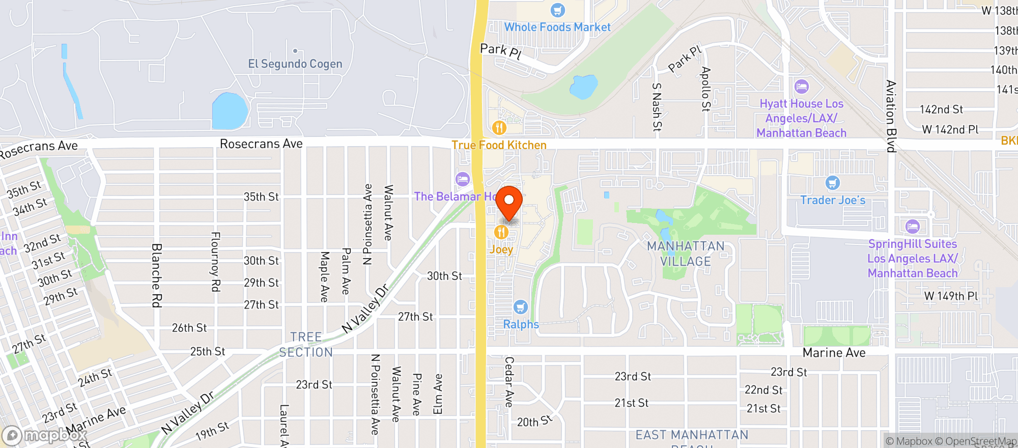 Map showing California Pizza Kitchen