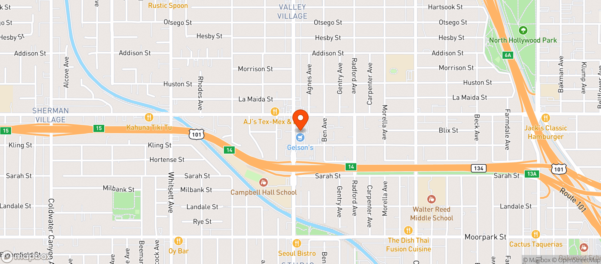 Map showing GELSONS MARKET