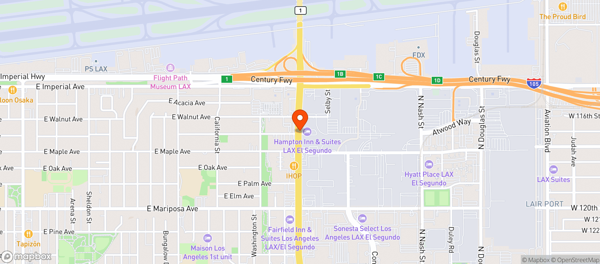 Map showing True Food Kitchen