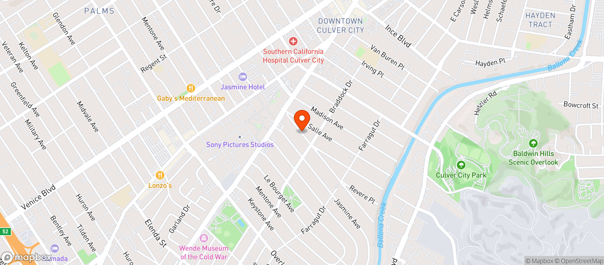 Map showing Jackson Market