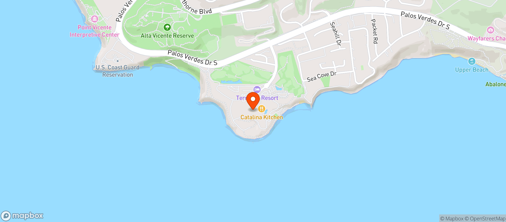 Map showing Terranea Resort