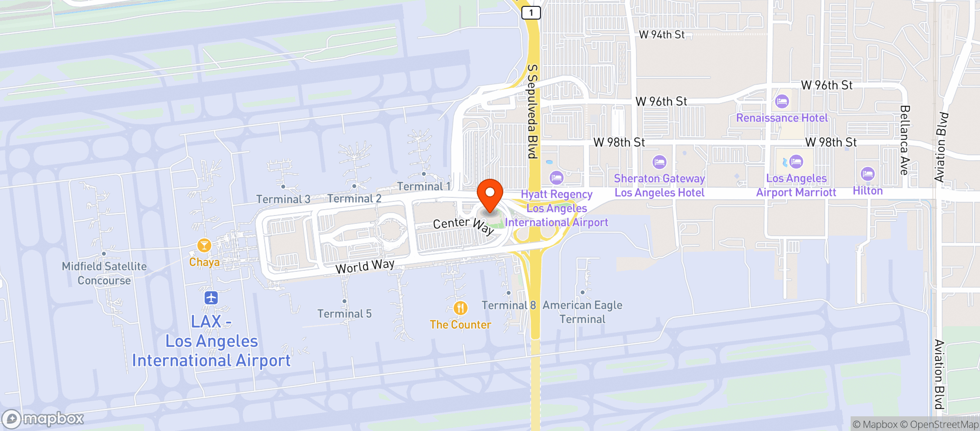 Map showing Air France Lounge