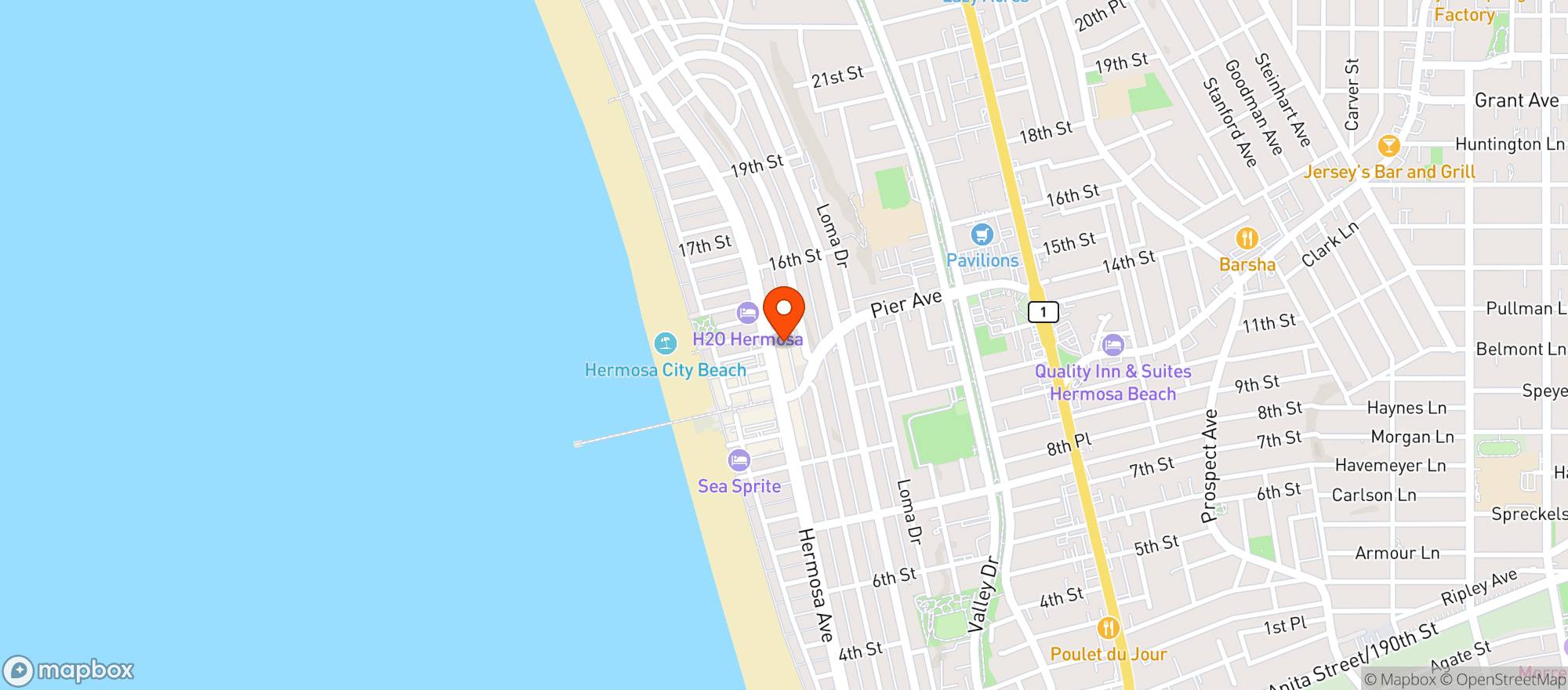 Map showing Underground Pub & Grill