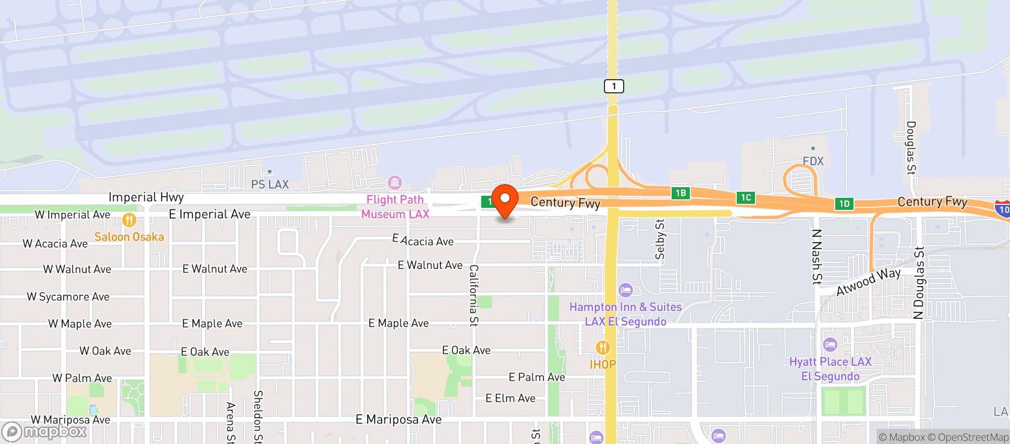 Map showing Embassy Suites #laxes
