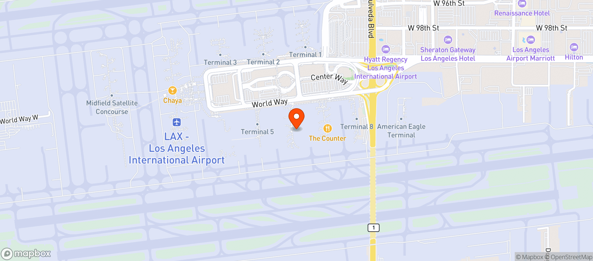 Map showing Alaska Lounge