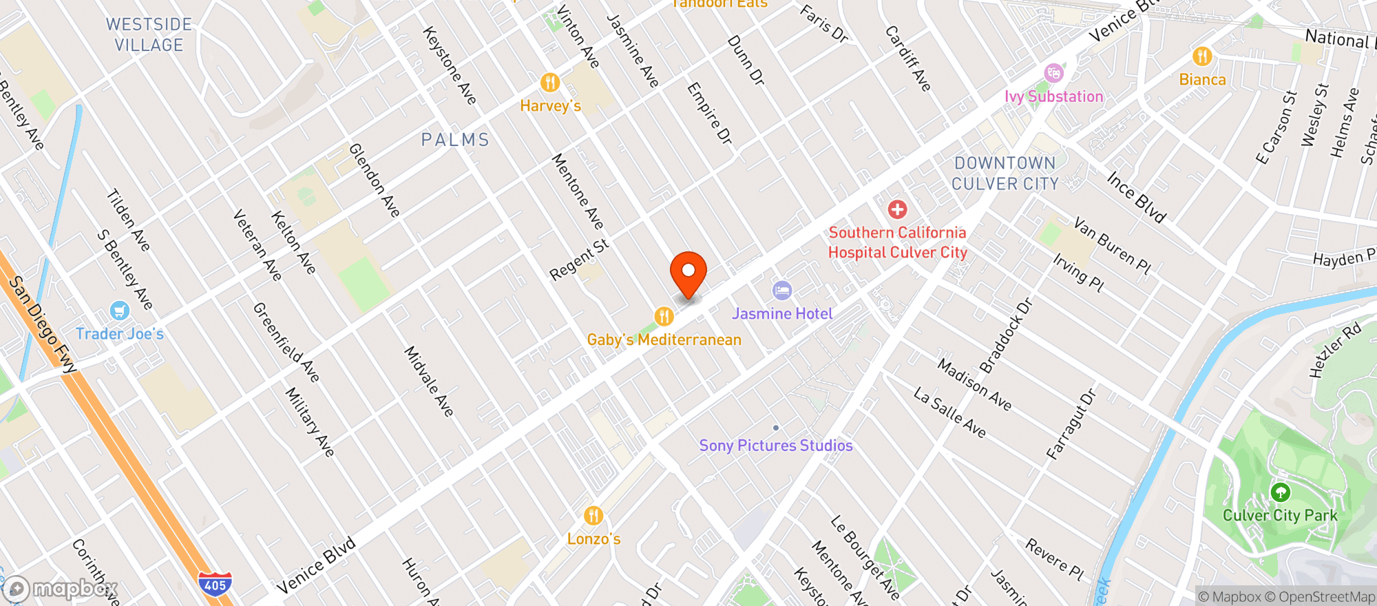 Map showing California Heights Market