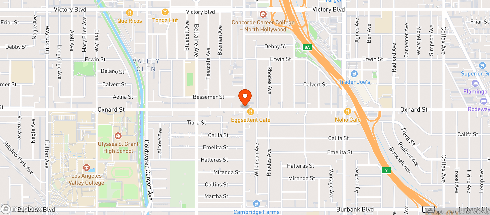 Map showing Dale's Junior Liquor Store - North Hollywood