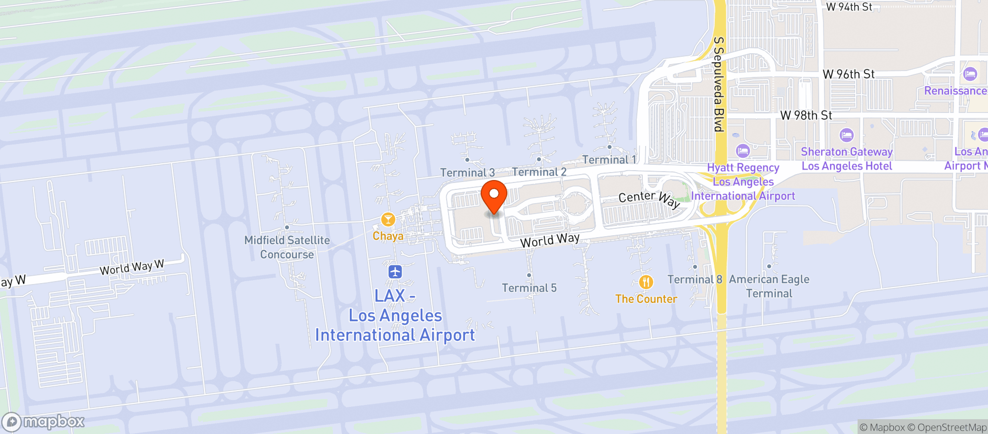 Map showing Los Angeles International Airport (lax) (los Angeles International Airport)