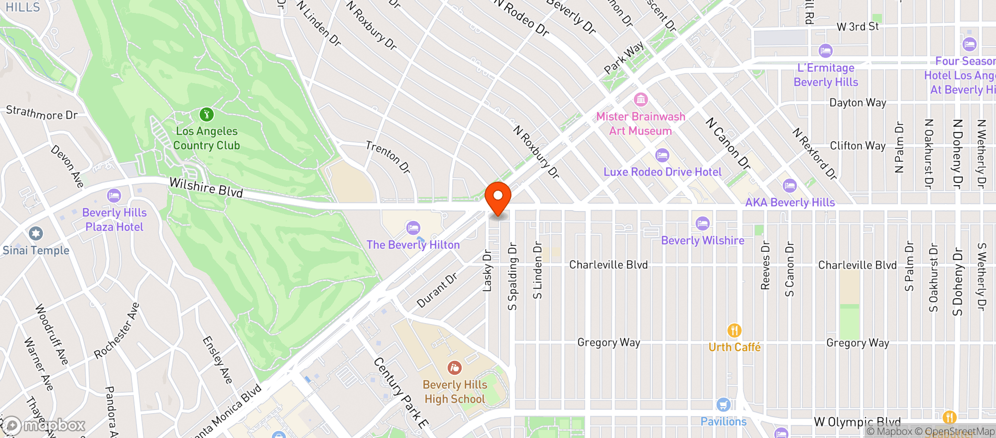 Map showing Alo Yoga Headquarters