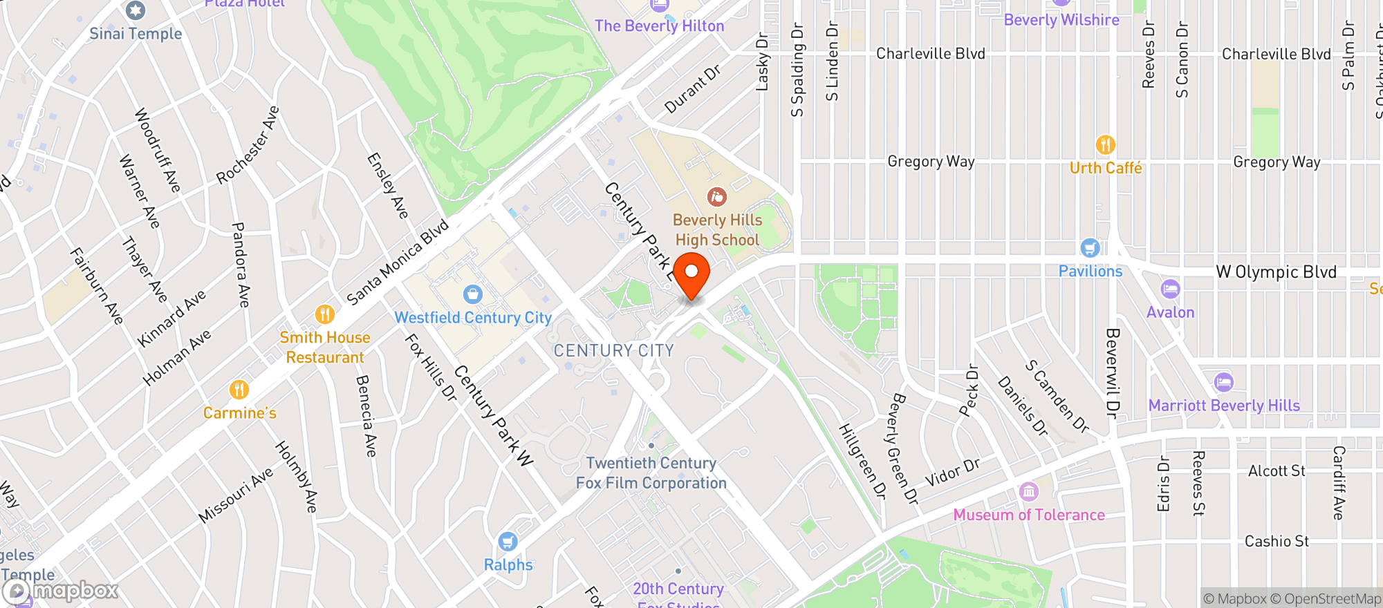 Map showing Mickey Fine Century City