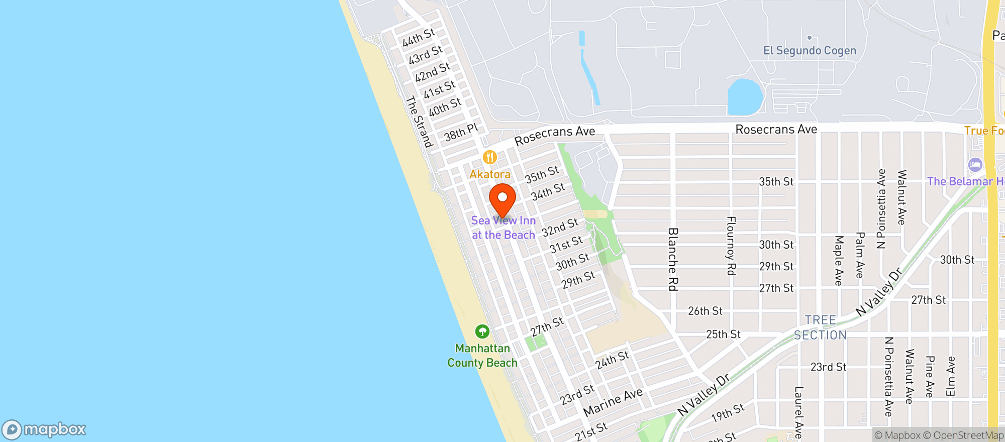 Map showing Nick & Sons Gourmet Market