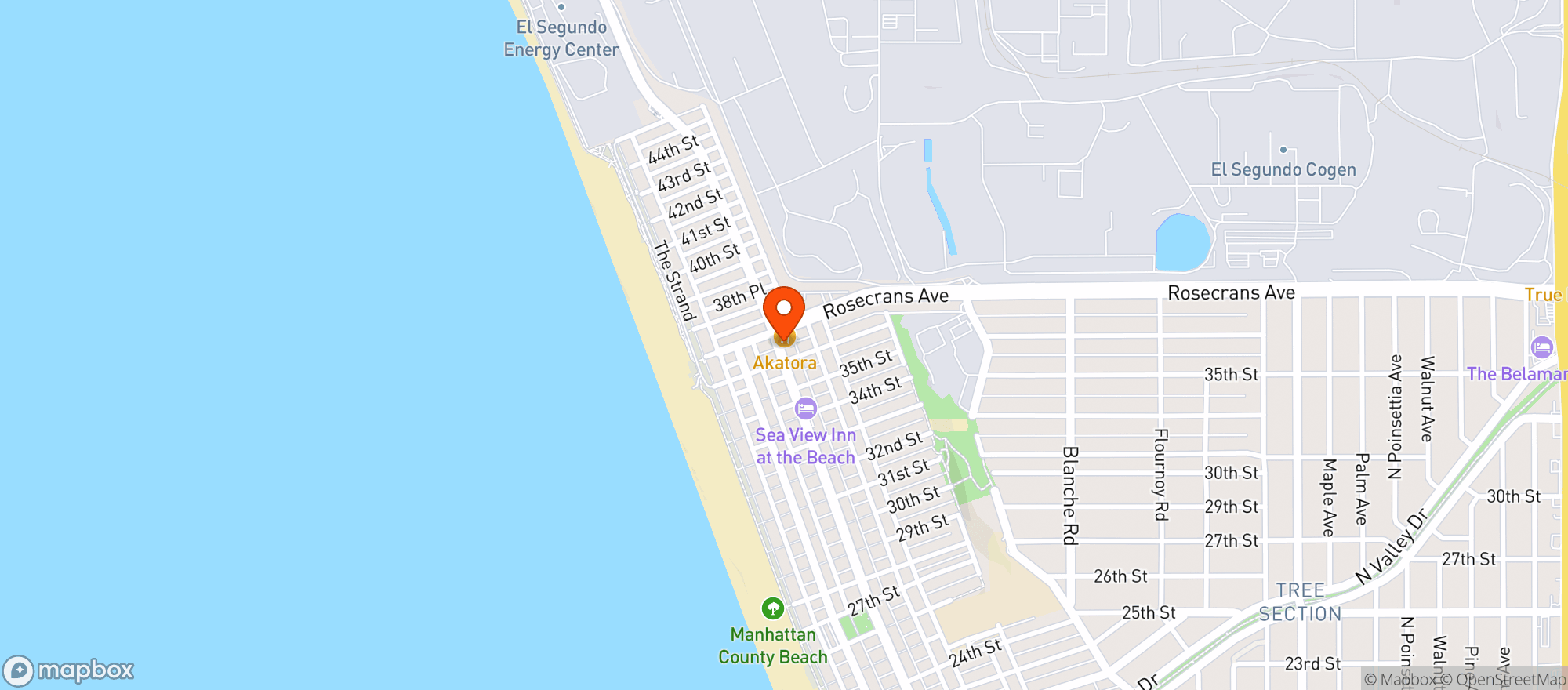 Map showing Obs Grill & Bar