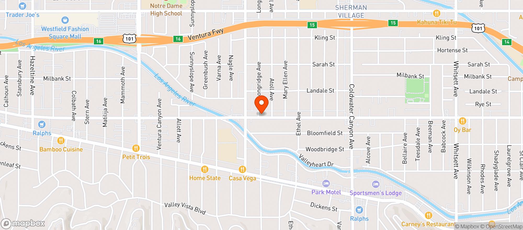 Map showing M Street Coffee