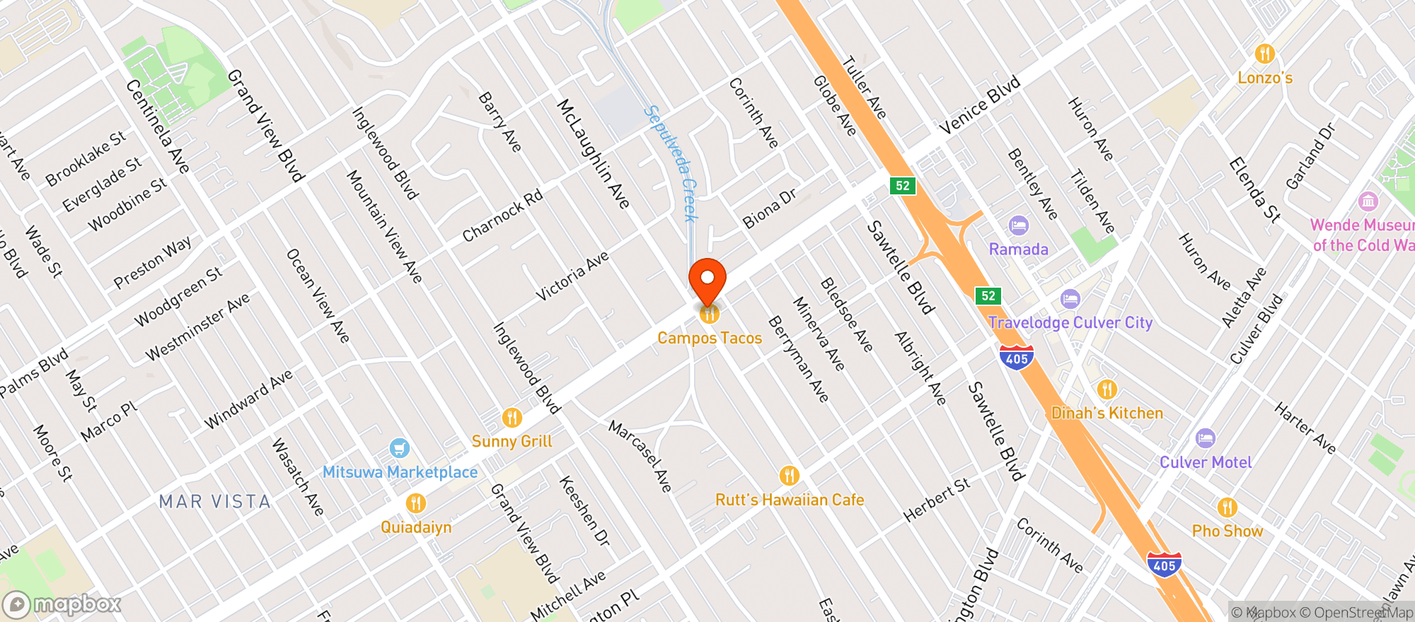 Map showing QUICK PICK MARKET & LIQUOR - LOS ANGELES