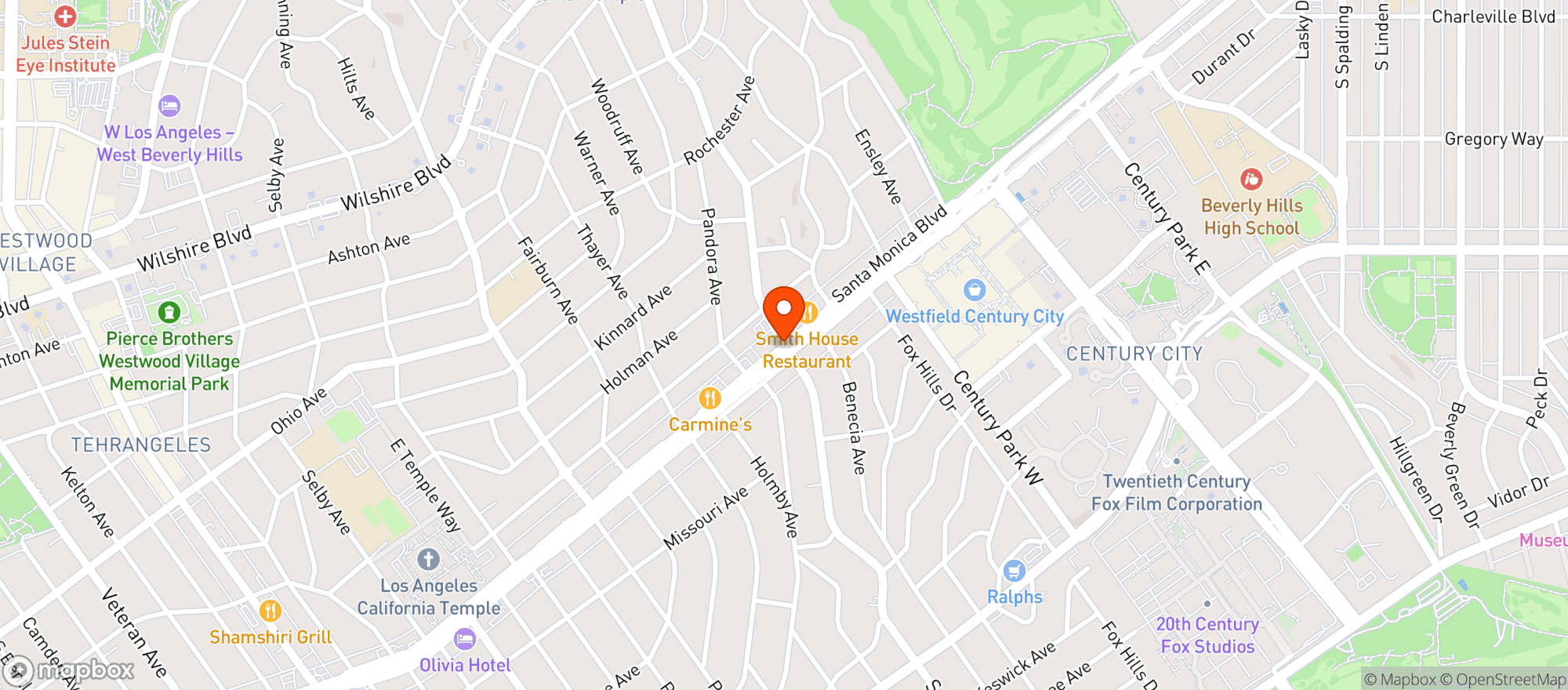 Map showing 76 Station - Century City