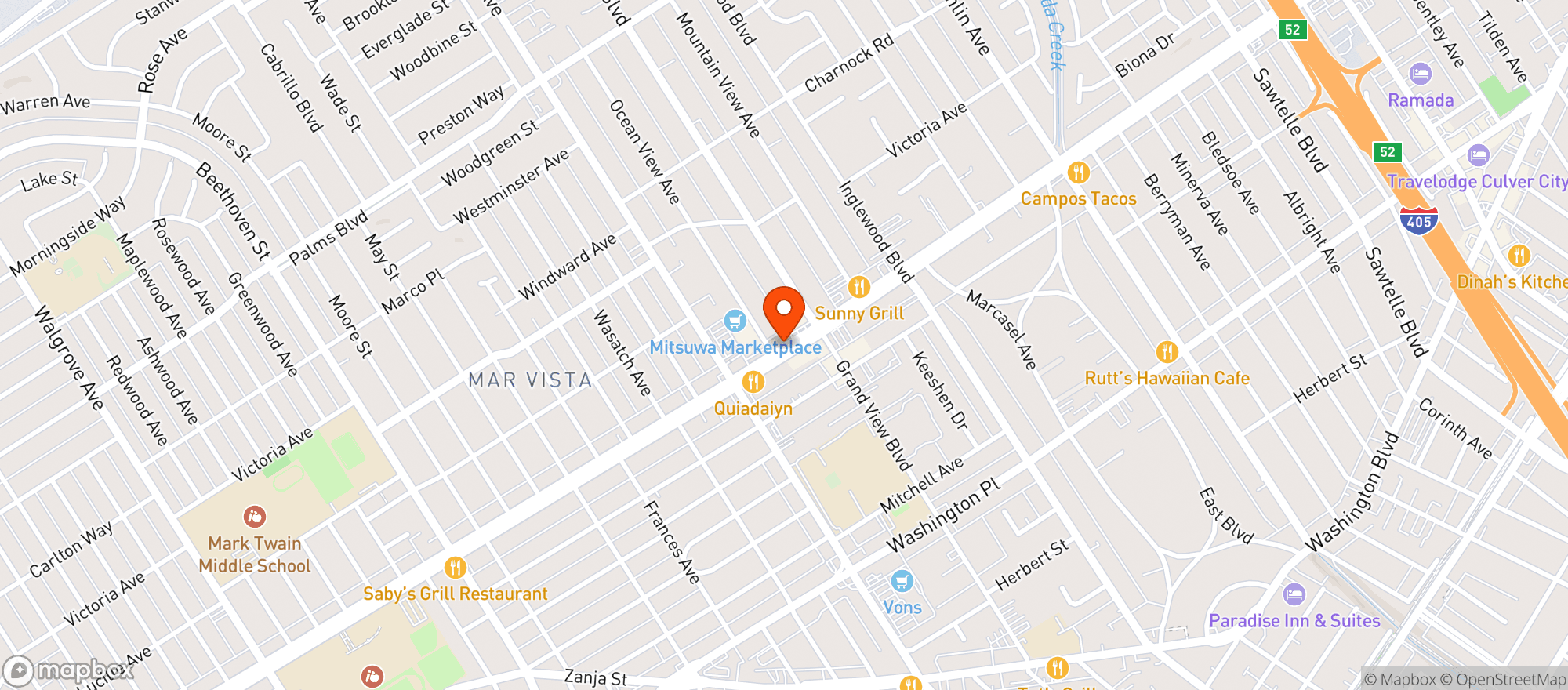 Map showing TAVERNA at The Mar Vista