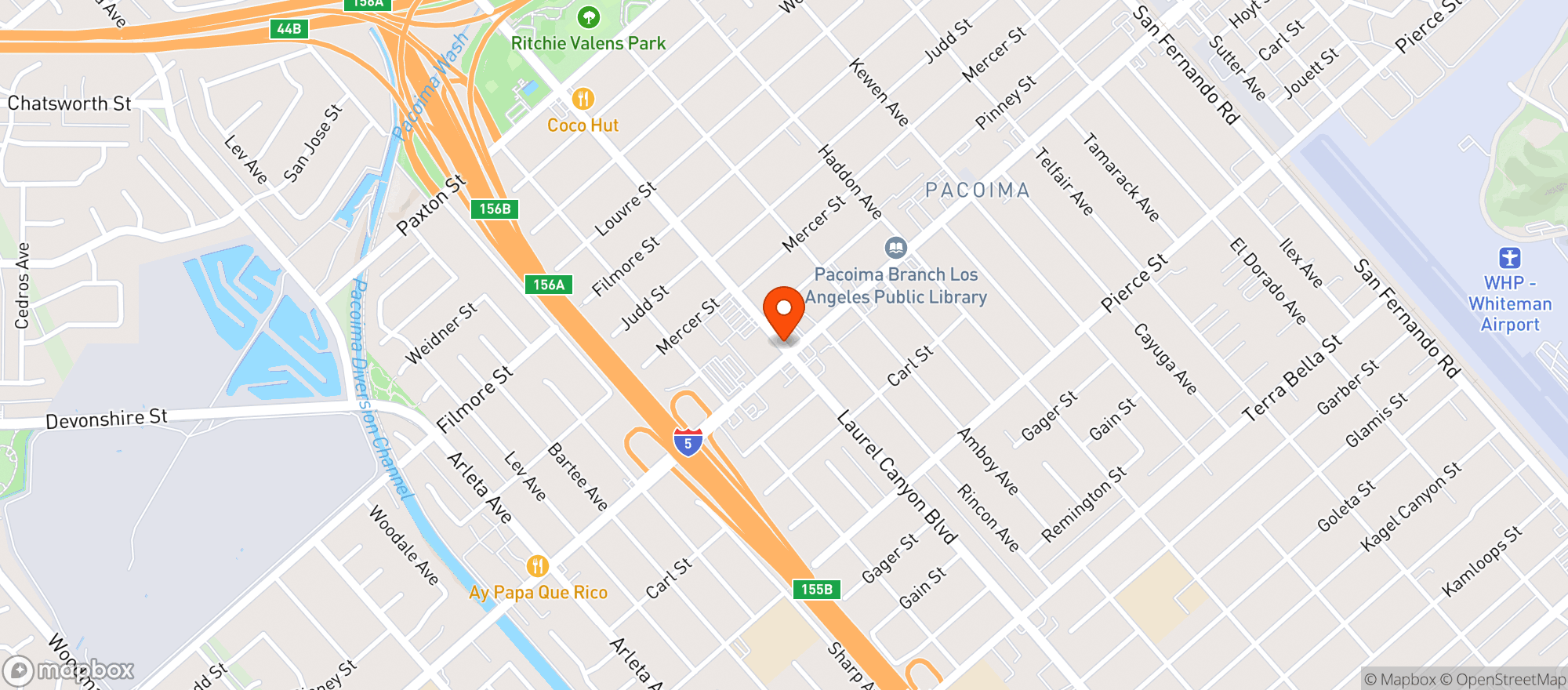 Map showing La Placita