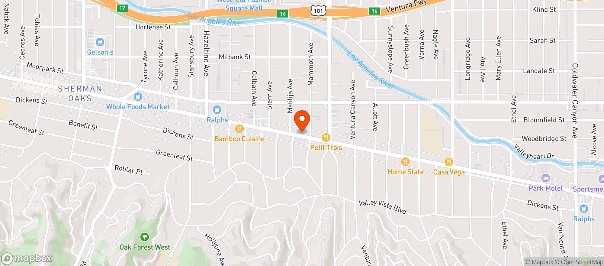 Map showing Sweet Butter Kitchen - Sherman Oaks