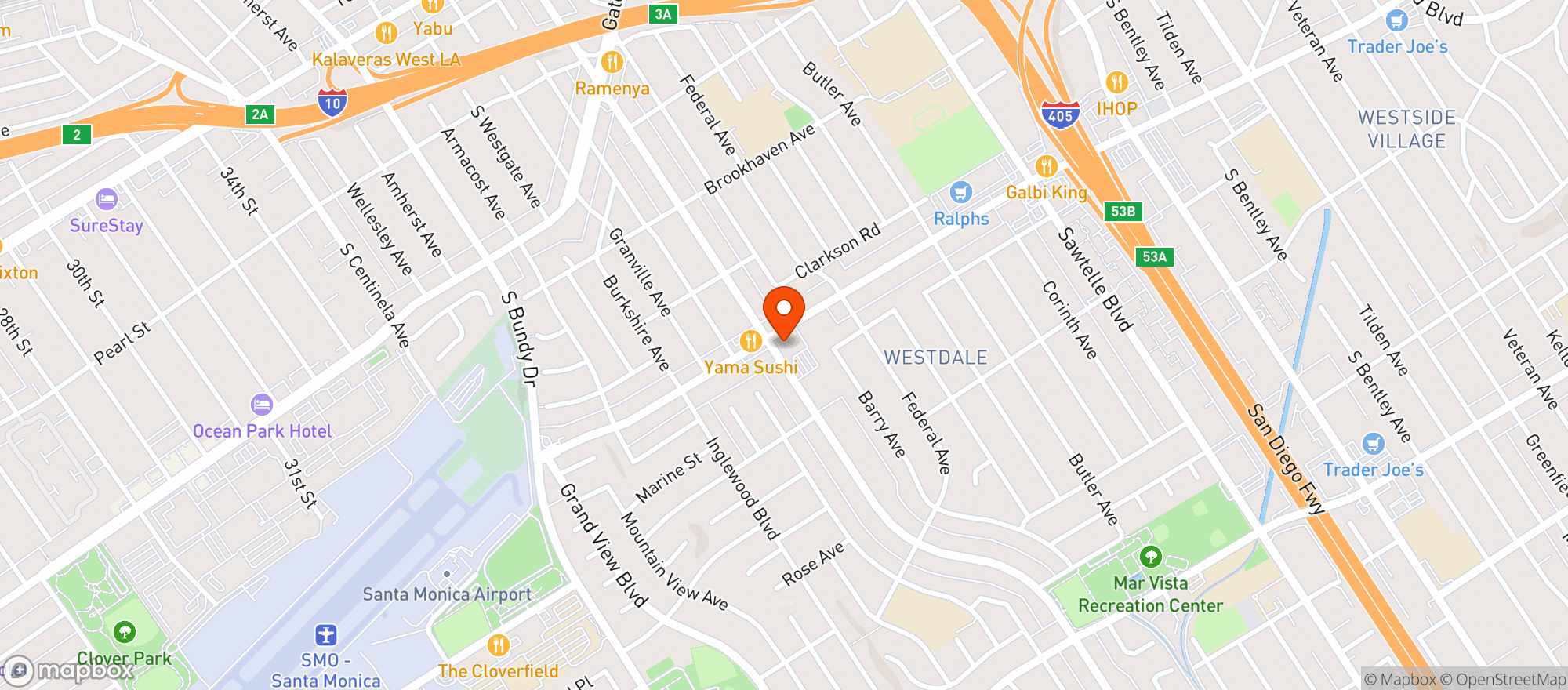 Map showing Whole Foods Market | West Los Angeles