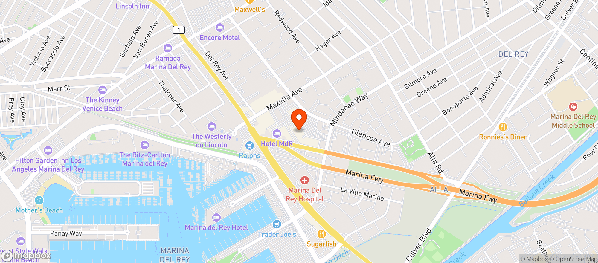 Map showing Pavilions