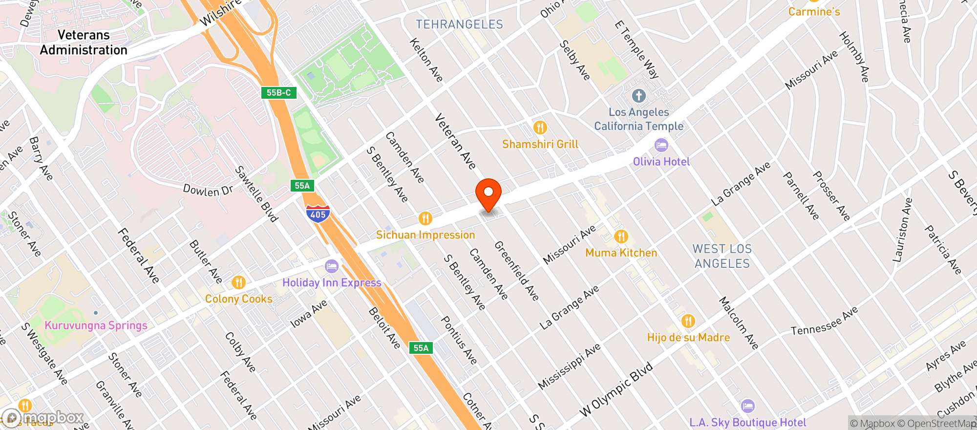 Map showing BevMo