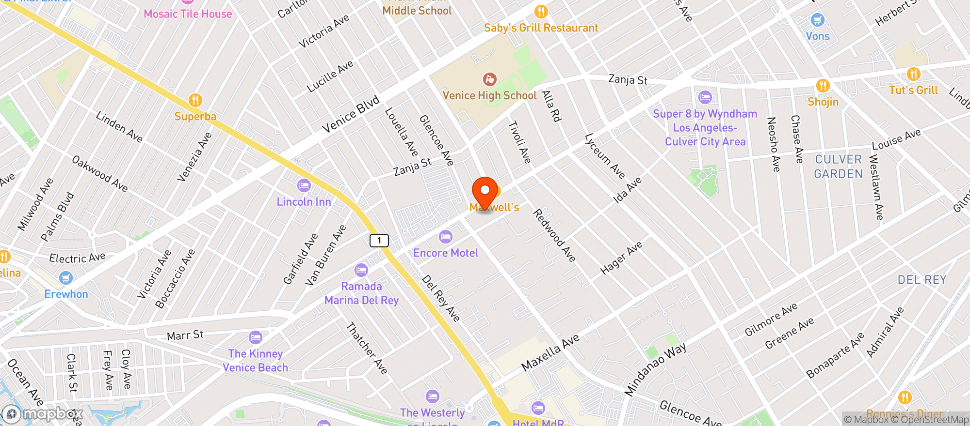 Map showing Mmd Marina Del Rey