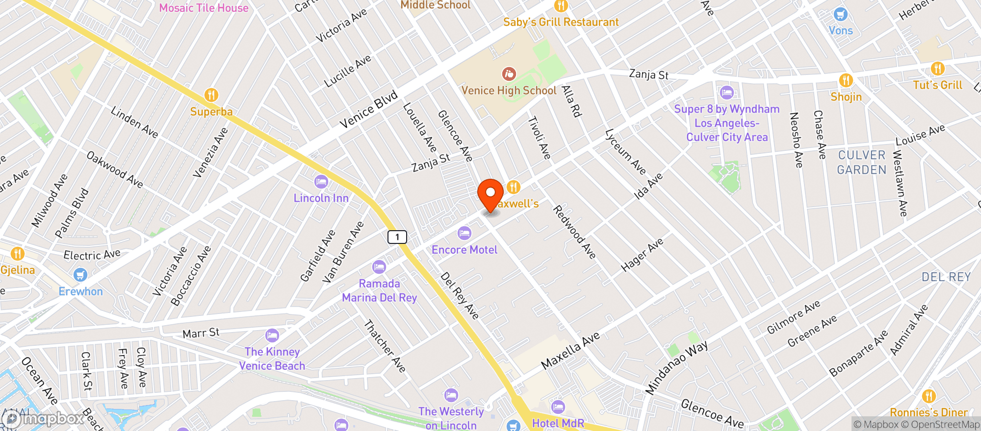 Map showing Vitamin Shoppe - Marina Del Rey