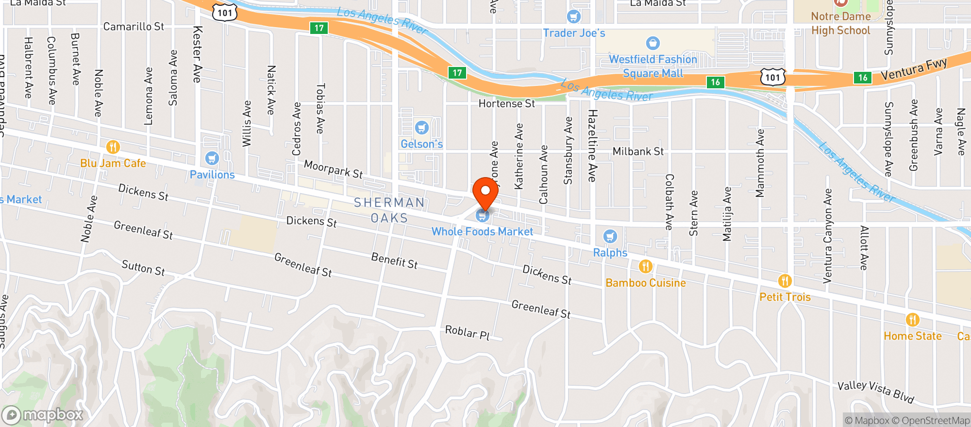 Map showing Whole Foods Market | Sherman Oaks