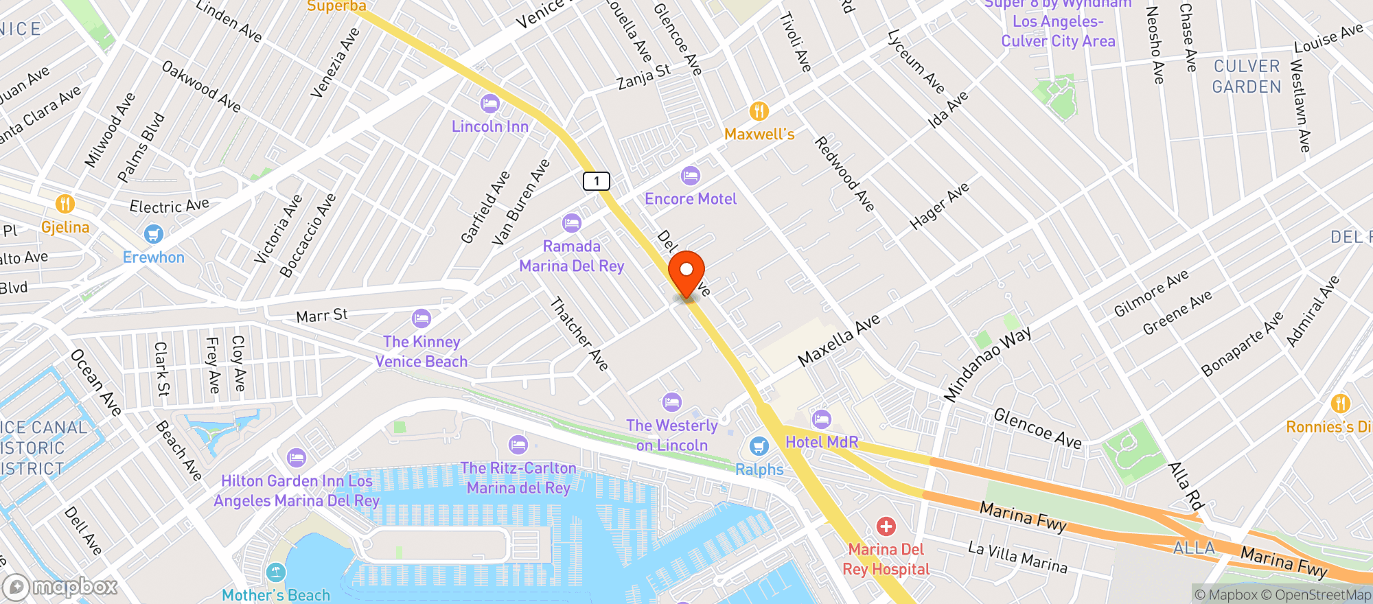 Map showing BevMo