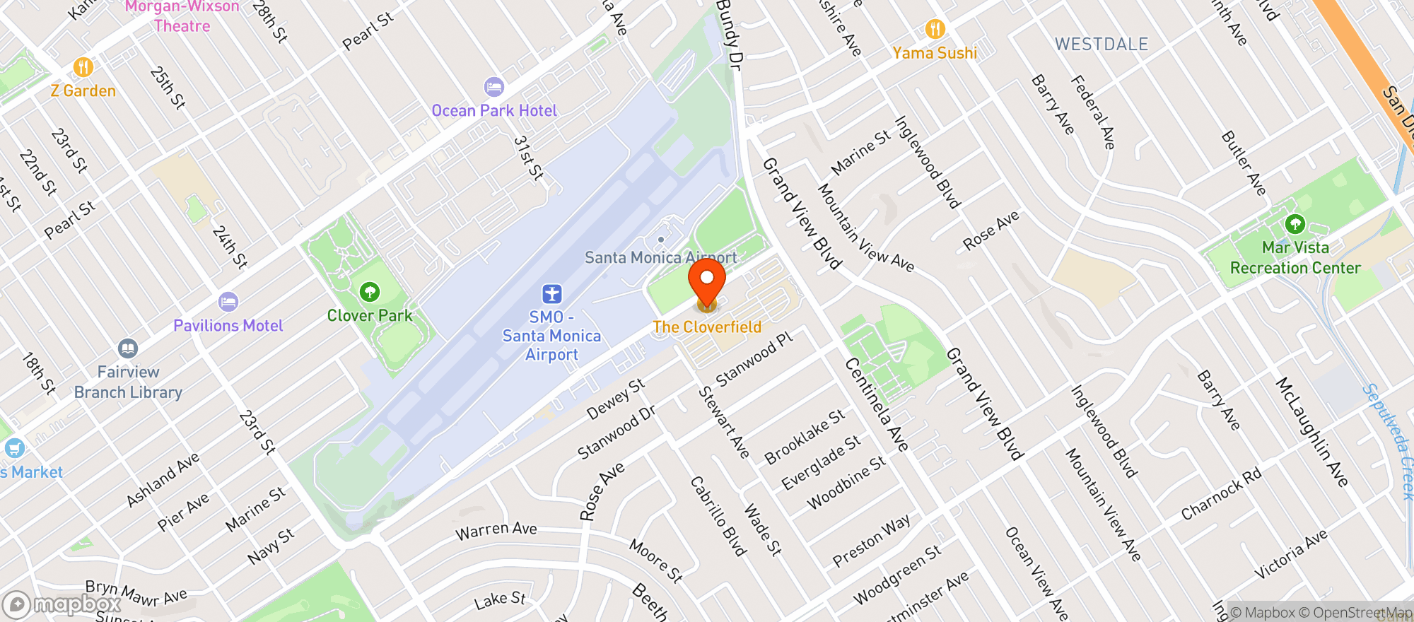 Map showing Cloverfield
