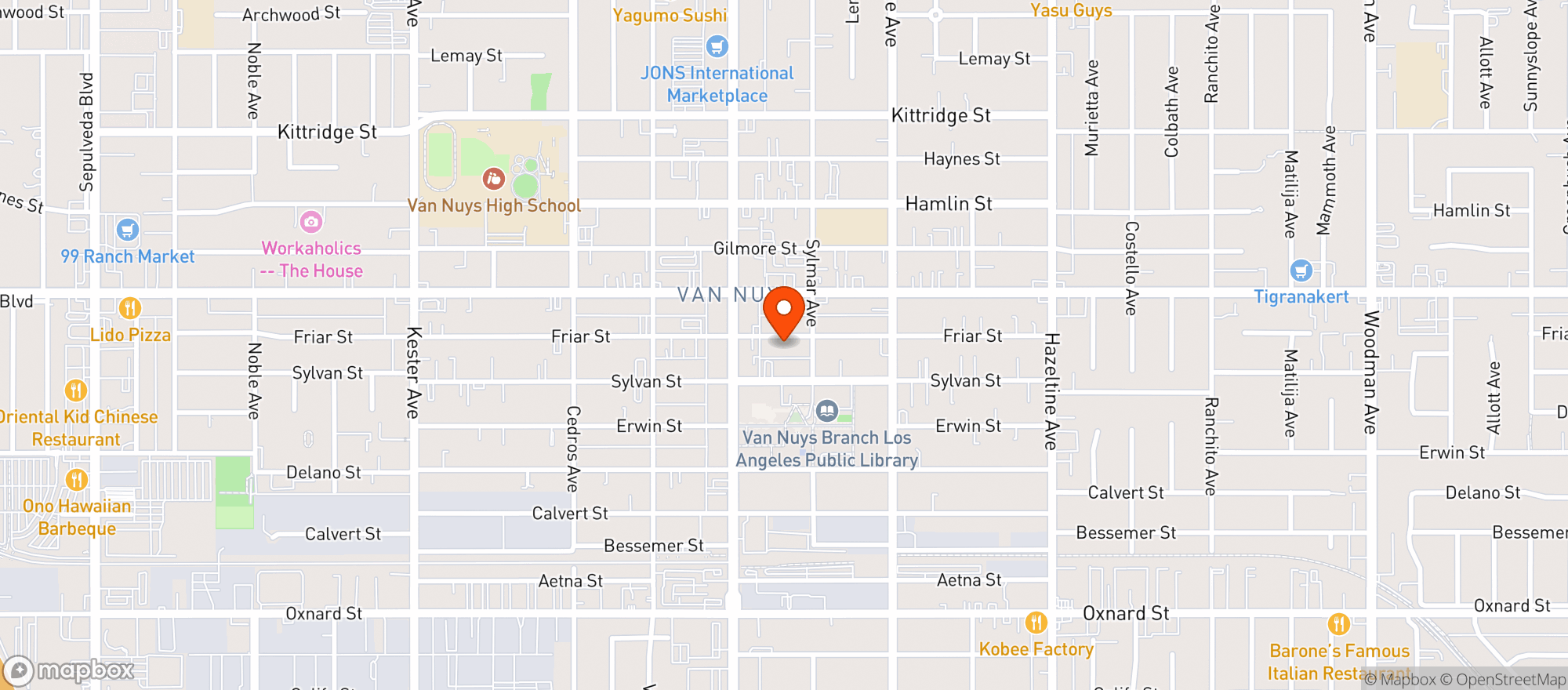 Map showing Elks Lodge