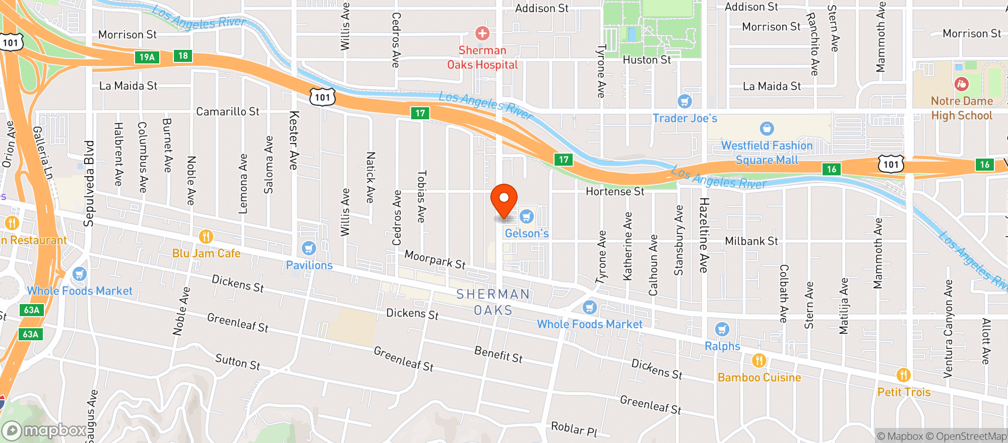 Map showing Gelsons Market - 016 - Sherman Oaks