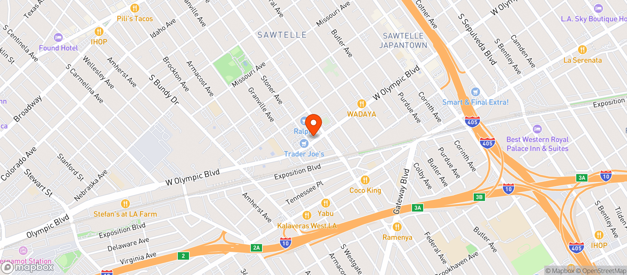Map showing Ralphs Fresh Fare #210