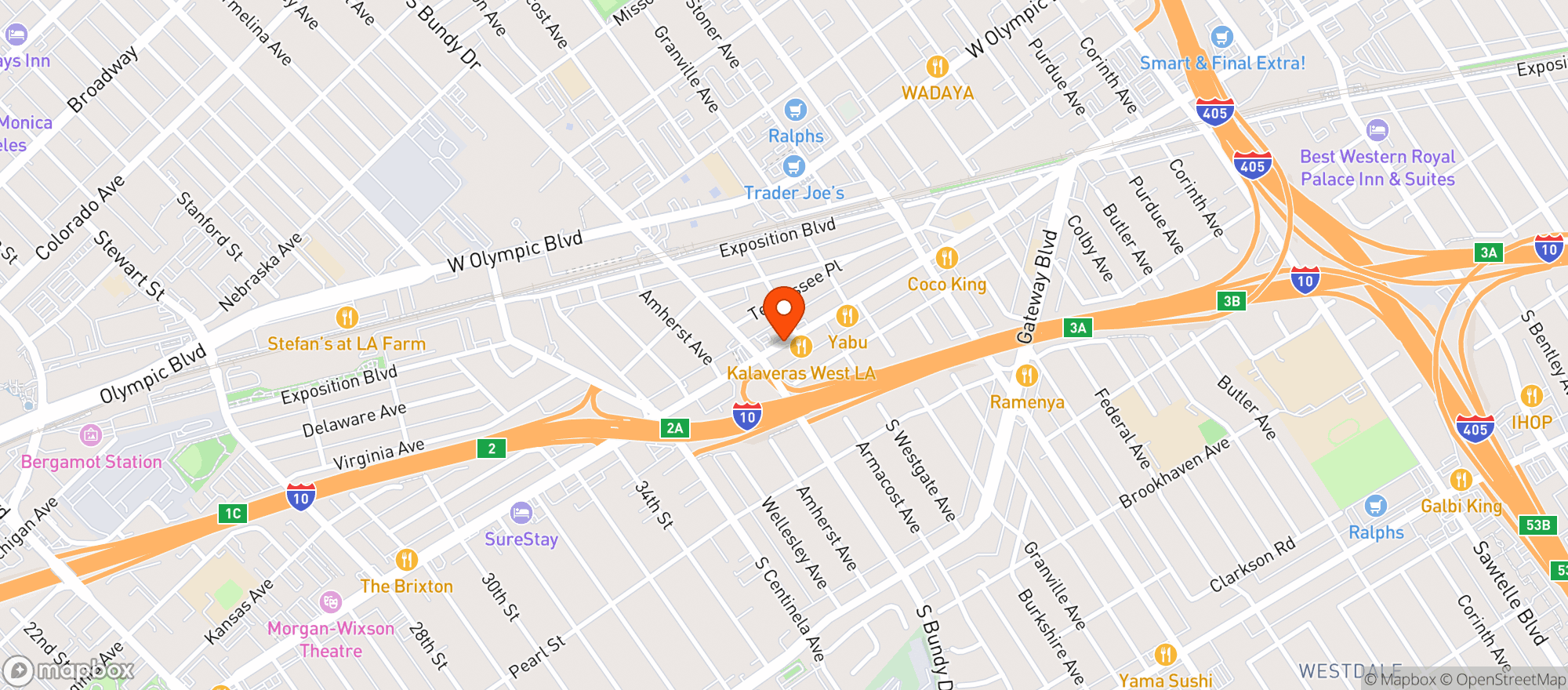 Map showing Tinys Hi-dive