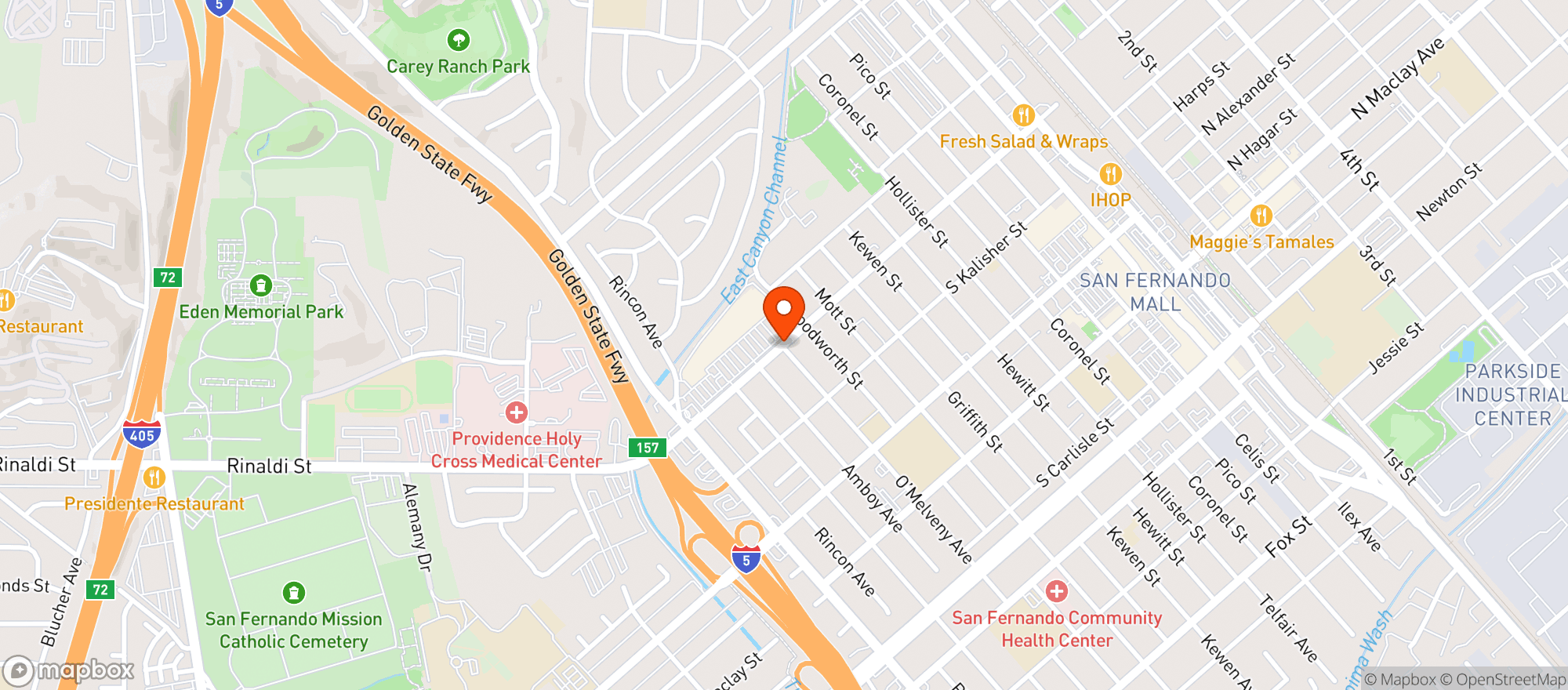 Map showing Vallarta Supermarkets