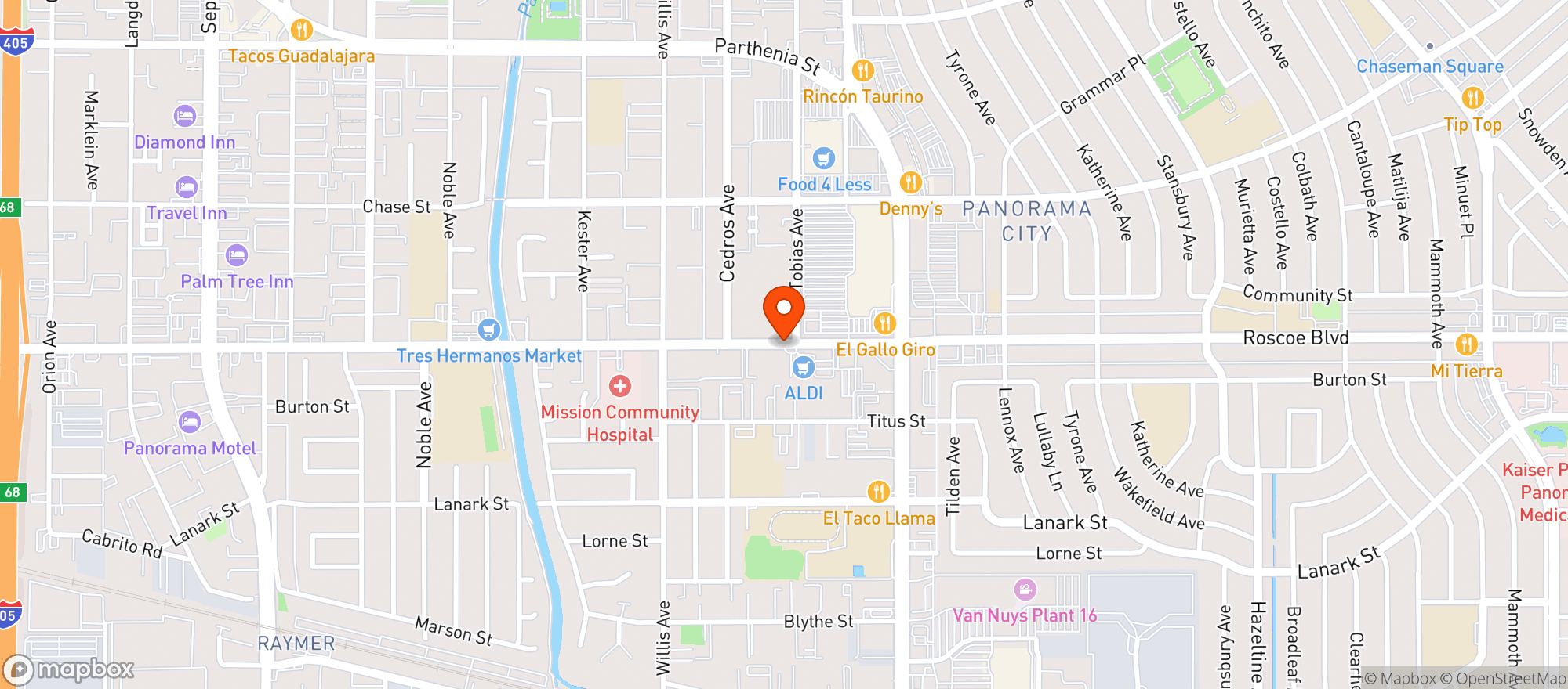 Map showing Ej Market & Liquor