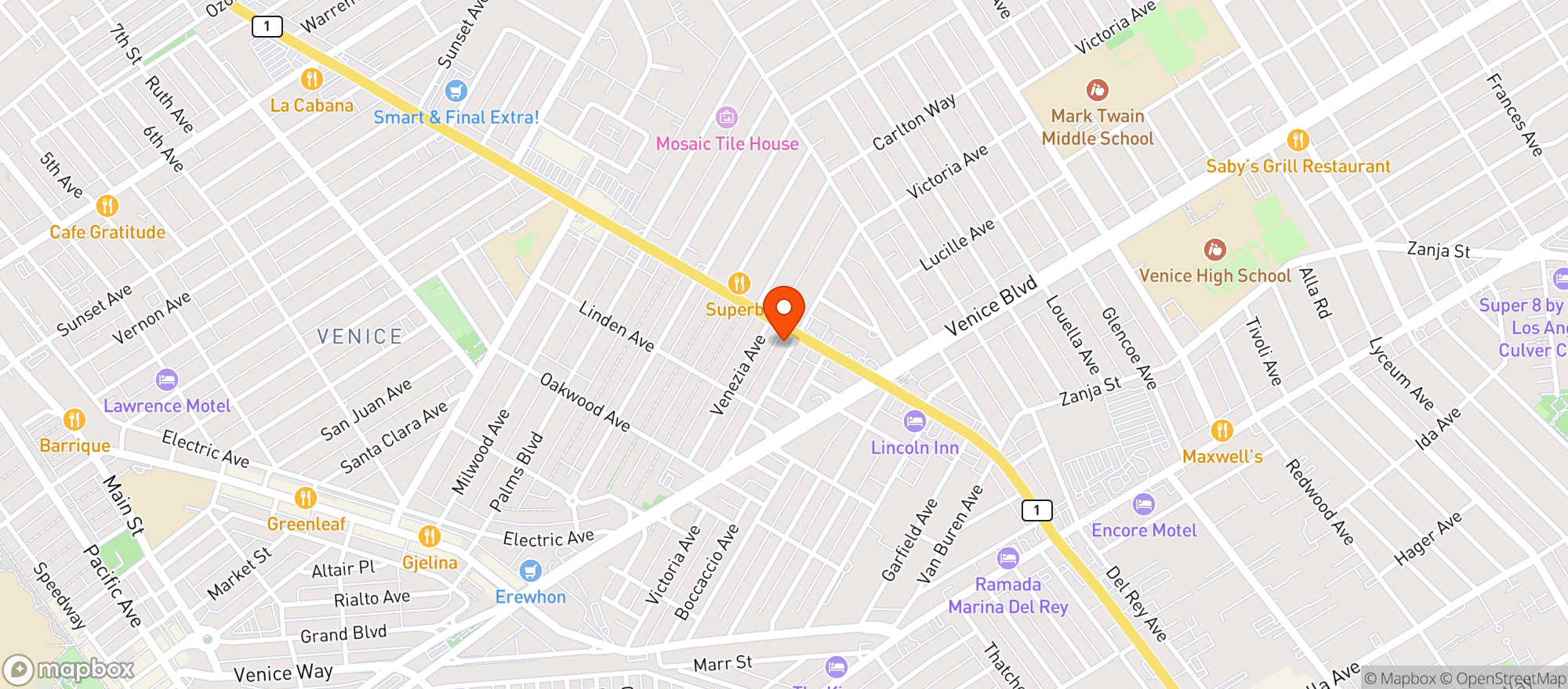 Map showing Club Joyful