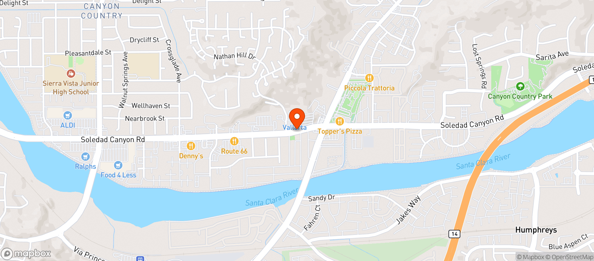 Map showing VALLARTA SUPERMARKETS