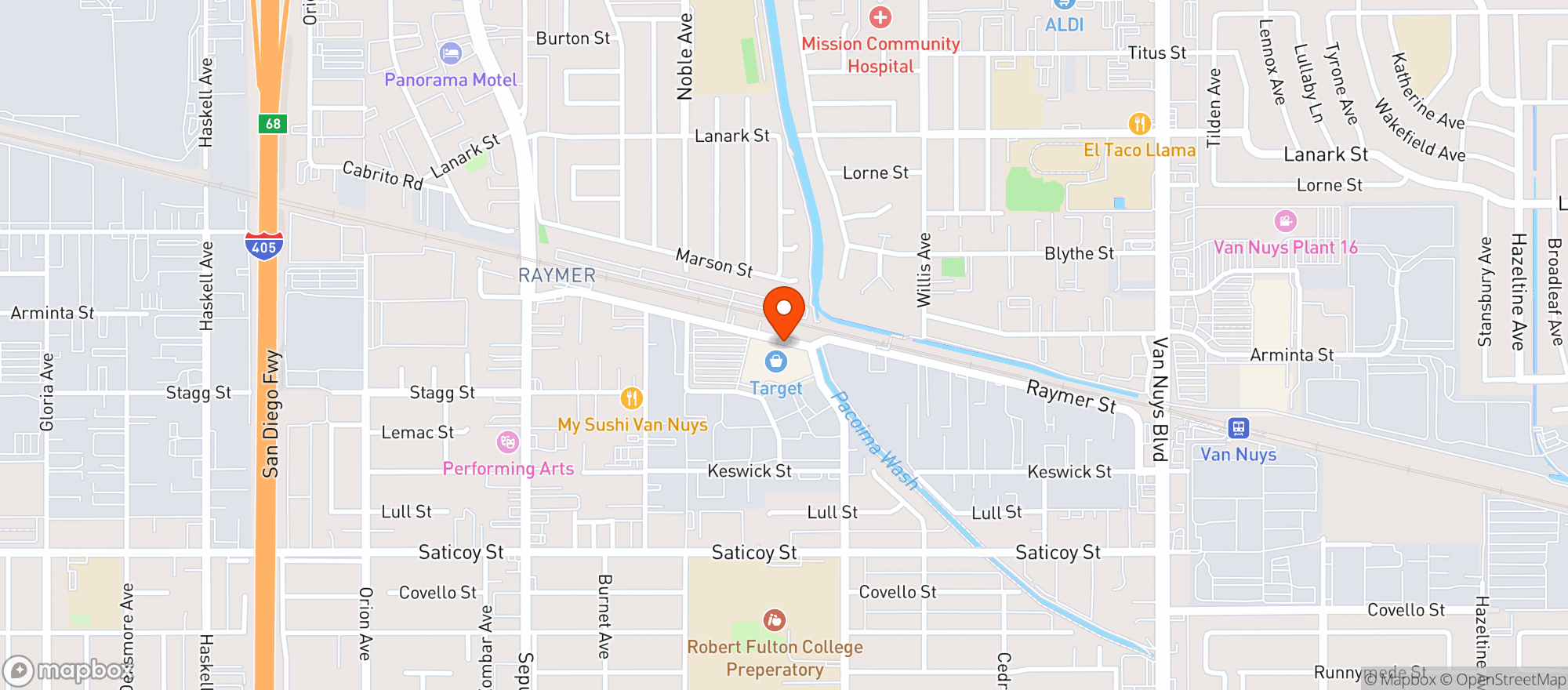 Map showing Target Store