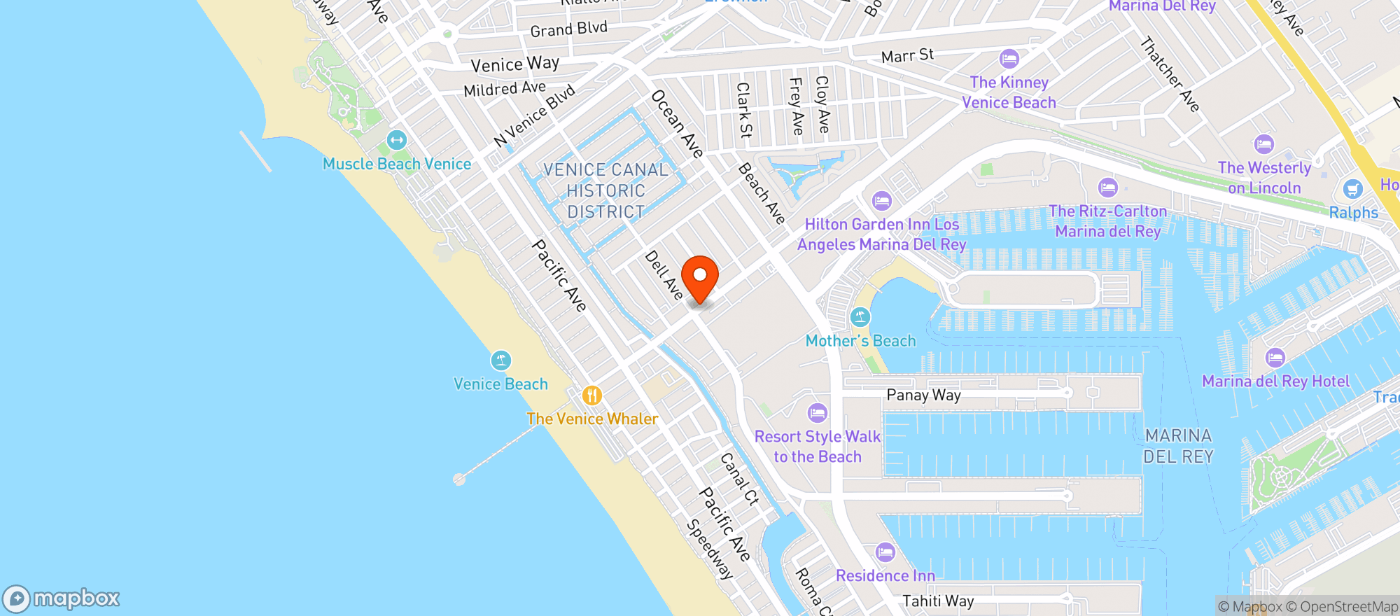 Map showing Coco Beach Bar & Grill