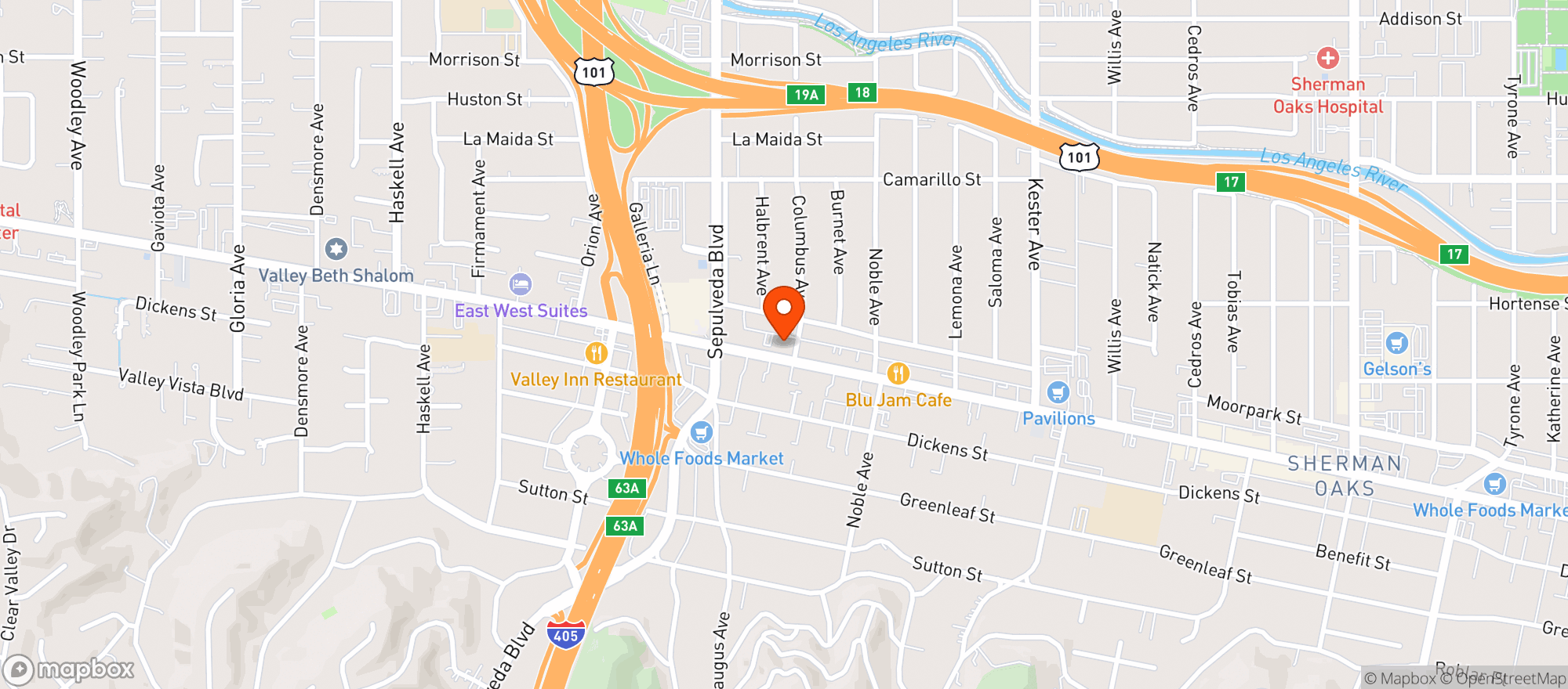Map showing World Market Sherman Oaks