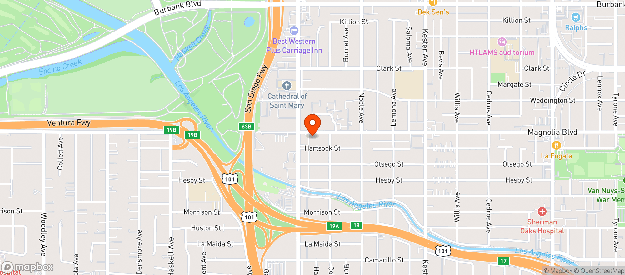 Map showing Oaks Liquor Market - Sherman Oaks