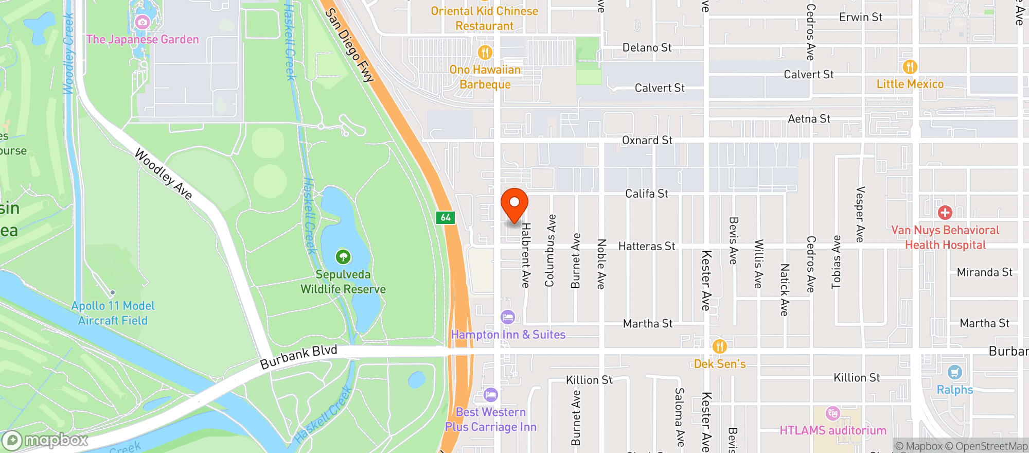 Map showing Van Nuys